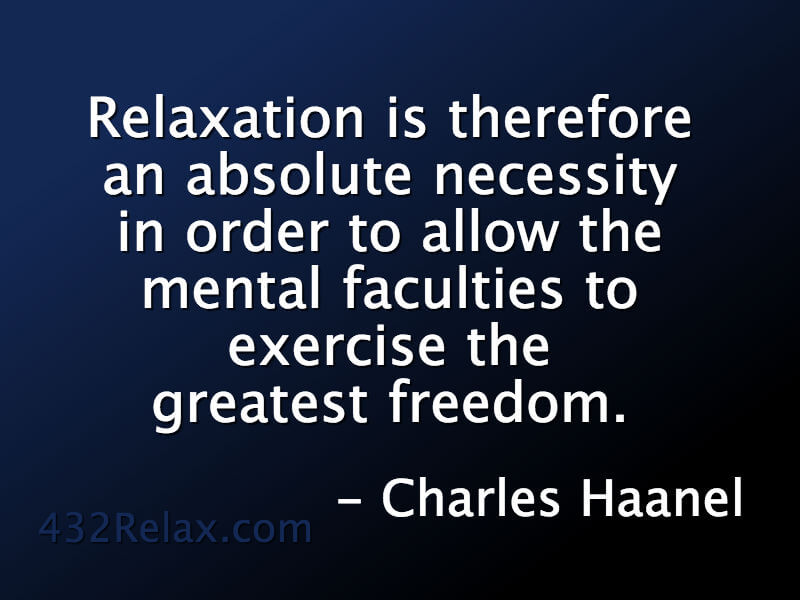 Relaxation is necessary