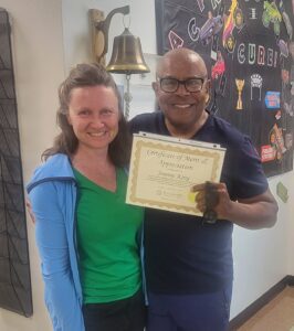 Jim and Lori Ann King, at completion of 39 radiation treatments for prostate cancer.